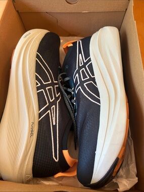 Asics Men’s Gel-Nimbus Navy and Orange Athletic Running Sneakers
